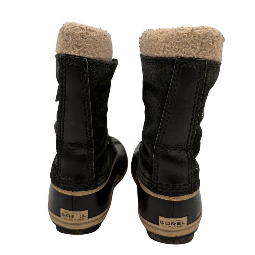 Sorel Youth Pac Strap Black Suede Waterproof Snow Boots Size 11 - Picture 6 of 8